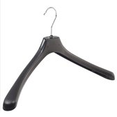 De Kledinghanger Gigant - 5 x Mantel / kostuumhanger kunststof zwart met schouderverbreding, 50 cm