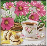 Voorbedrukt borduurpakket 28x28 cm - Cross stitch - J272 - Koffie