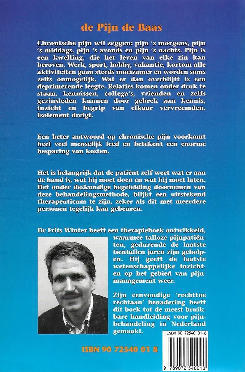 De pijn de baas - back cover