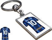 Inter Milan Shirt met Jouw Naam Seizoen 21/22 - Gepersonaliseerde Sleutelhanger met Jouw Naam en Nummer - Cadeau - Verjaardag - Kerst - Kado - Valentijn - Gepersonaliseerd Cadeau -