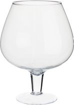 Glazen wijnglas/decoratie vaas  24 x 31 cm - Glazen transparante vazen