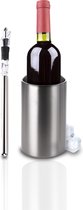 Easy Life Wijnkoeler set 2 in 1 – RVS – dubbelwandig – met wijnkoeler stick –  champagnekoeler