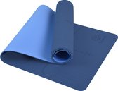 YoZenga Premium yoga mat | sportmat | fitnessmat | extra dik| TPE | Lotus Night blue/light blue | Inclusief Draagriem
