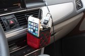 Mini Car Air Vent opbergtas voor munten, sleutels, telefoons, zonnebrillen en bekerhouder - Rood