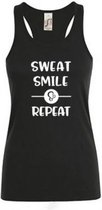 Sporttop- Tanktop- Sol-NRG sportswear- zwart- sweat smile repeat-M