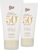 Etos Zonnebrand - gezicht & decolleté - SPF50 - 2 x50 ml