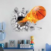 ElitDeco 3D Verwijderbare Muursticker | Wall Jam - Basketbal - 50x70CM | 3D Muurdecoratie | 3D Wanddecoratie | 3D Raamsticker |