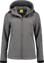 L&S Jas Capuchon Softshell Dames - Vrouwen - Grijs - XXL