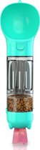 Easy Life Hondenwaterfles voor buiten wandelen, wandelen, reizen, 4-in-1 multifunctionele lekvrije draagbare waterdispenser voor huisdieren Afneembaar ontwerp Combo drink- en eetbeker Food Gr