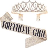 TDR - Verjaardag Sjerp en Tiara - Met text "Birthday  Girl "  goud