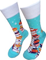 Verjaardag cadeautje voor hem en haar - Boek Sokken - Boeken Sokken - Tennis Leuke sokken - Vrolijke sokken - Luckyday Socks - Sokken met tekst - Aparte Sokken - Socks waar je Happy van wordt - Maat 40-45