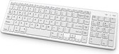 TOJ Draadloos Toetsenbord met Numpad QWERTY - Oplaadbaar Bluetooth Keyboard - Wit