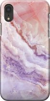 Apple iPhone XR Telefoonhoesje - Premium Hardcase Hoesje - Dun en stevig plastic - Met Marmerprint - Marmer - Roze