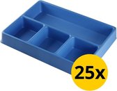 Datona® Vakverdeling met 4 compartimenten - 25 stuks - Blauw