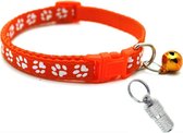 Verstelbare kat halsband met adreskoker orange