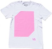 IA Interactief Glow T-Shirt voor Kinderen - Super Roze Gloed - Wit - Maat 128