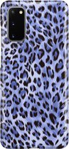 Samsung Galaxy S20 Telefoonhoesje - Premium Hardcase Hoesje - Dun en stevig plastic - Met Dierenprint - Luipaard Patroon - Paars