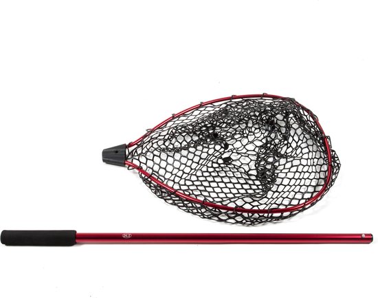 DLT Red Ultra Rubber Landingnet - Roofvisnet - Schepnet - Rood - Afneembare aluminium steel van DLT — afbeelding 4