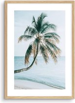 Poster - Canvas - Canvas schilderij - 30x40 cm - Palmboom - Tropisch - Strand - Zee - A3 formaat - Hoge kwaliteit