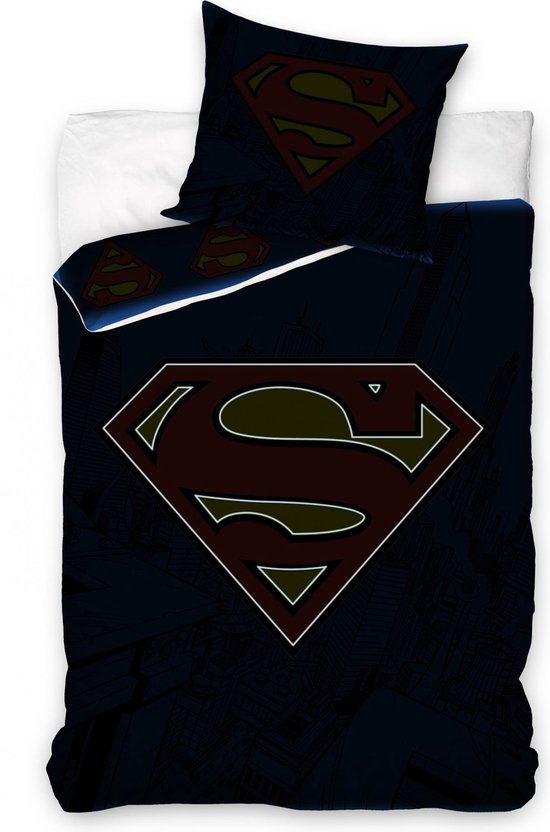 Superman Dekbedovertrek Glow in the Dark - Eenpersoons - 140 x 200 cm -  Katoen | bol.com