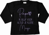 Shirt baby-dreumes-papa ik blijf voor altijd je kleine meisje-zwart-lila-Maat 62