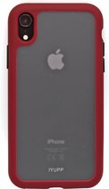 IYUPP Bumper telefoonhoesje geschikt voor Apple iPhone XR Hoesje Rood x Transparant - Shockproof
