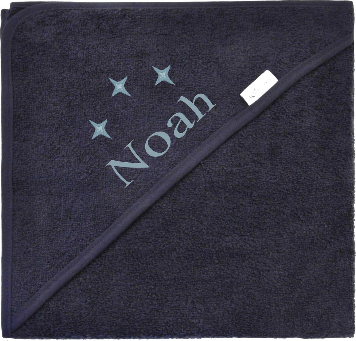 Goedkoopste Badcape uni line - navy - met GRATIS geborduurde naam