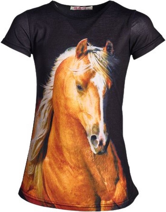 Meisjes t shirt met paard zwart -s&C-86/92-t-shirts meisjes | bol
