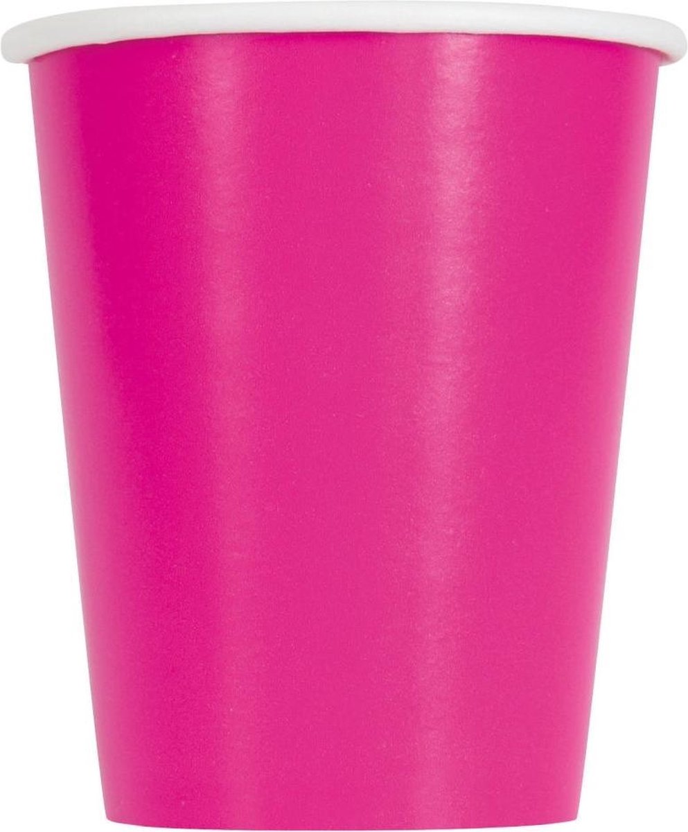Neon Roze Bekers 266ml 14st