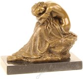 Beeldje - brons - slapende vrouw - 15cm hoog