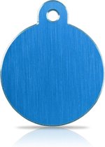 Hondenkeldertje - Dierenpenning | Hi-Line Circle - Large - Blue | 32x32mm | tweezijdig graveren | Kwaliteitsproduct