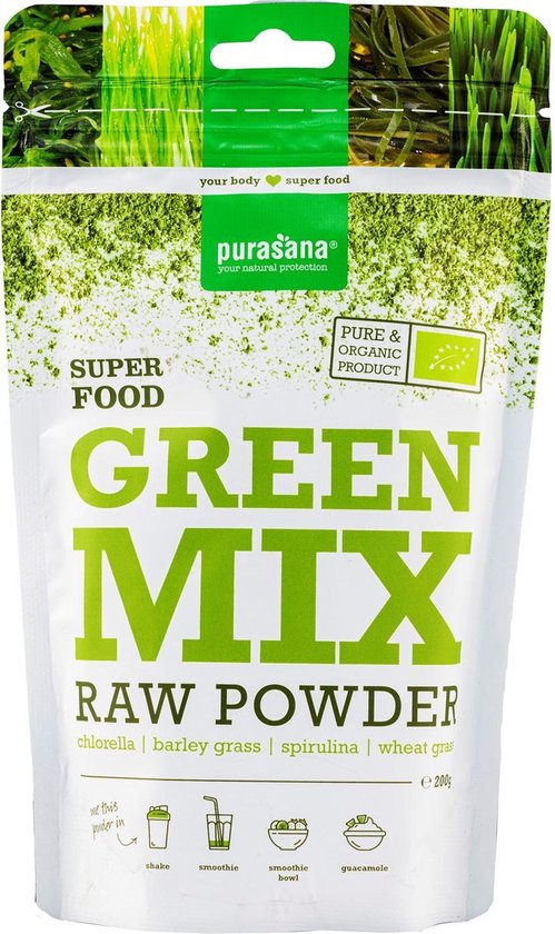 Purasana Green Mix Poeder Bio 200 gr - Purasana