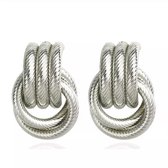 Oorbellen - zilverkleurig - statement vintage look - infinity hoops