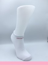 Uniq Socky 4 Paar- Laag Roze (Wit) (35-40) | Makkelijk Sorteerbare Sokken