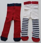 Baby maillot meisjes|2 stuks| Kleur rood/donkerblauw/creme|maat 9-12 mnd|Collants bébé fille 2 pièces Couleur rouge/bleu foncé/crème taille 9-12 mois
