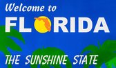 Signs-USA - Welcome in Florida - The Sunshine State - wandbord - 65 x 38 cm