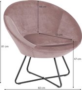 Smuk Velvet Fauteuil Lucena Dusty Rose