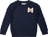 Koko Noko meisjes sweater met pailletjes logo Navy