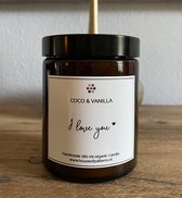 HoP Shop by House of Patterns | organic geurkaars | coco & vanilla | HoP candle | natuurlijke geurkaars | kokos-vanille | origineel quote label | in gerecycled glas 180 ml | 40  br