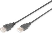 Digitus USB-kabel USB 2.0 USB-A stekker, USB-A bus 5.00 m Zwart