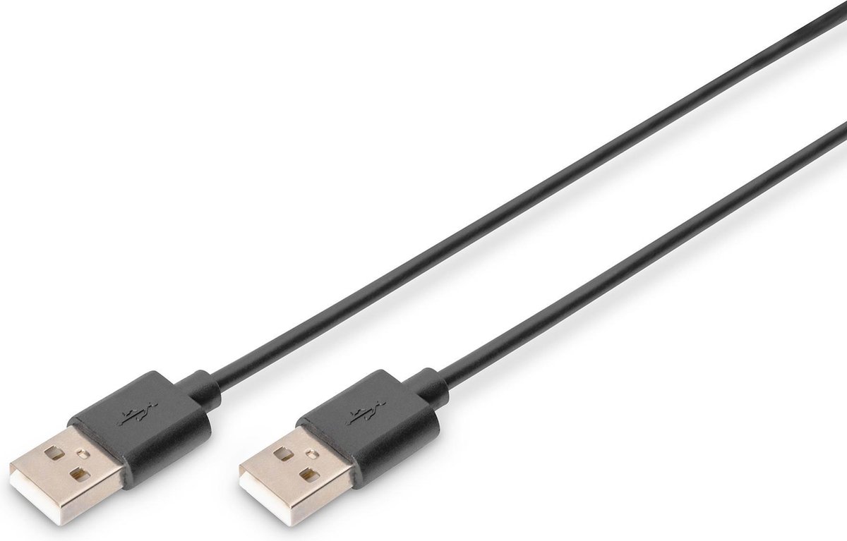 Digitus USB A, 3m USB-kabel USB 2.0 Zwart