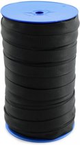 Polyester band 20 mm - 800 kg - op rol/trommel - zwart - 100m