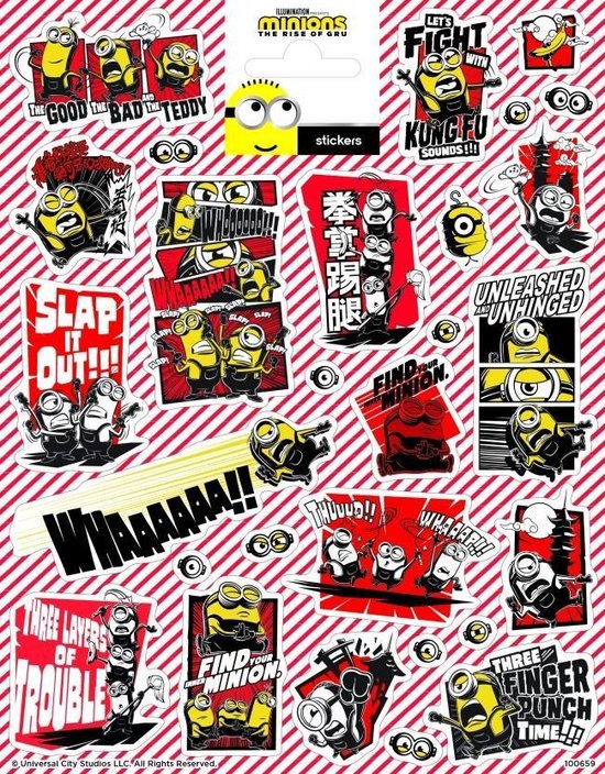 Funny Products Stickers Minions 20 X 15 Cm Papier Rood 28 Stuks