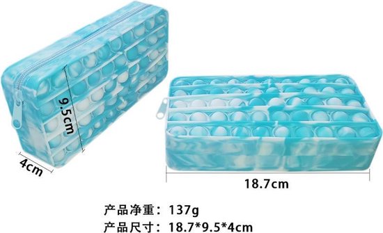 Fidget École Pencil Case Pop it - Anti Stress - Bleu Ciel - Gadget 2021