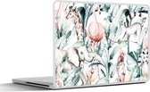 Sticker pour ordinateur portable - 11,6 pouces - Aquarelle - Animaux - Plantes - Jungle