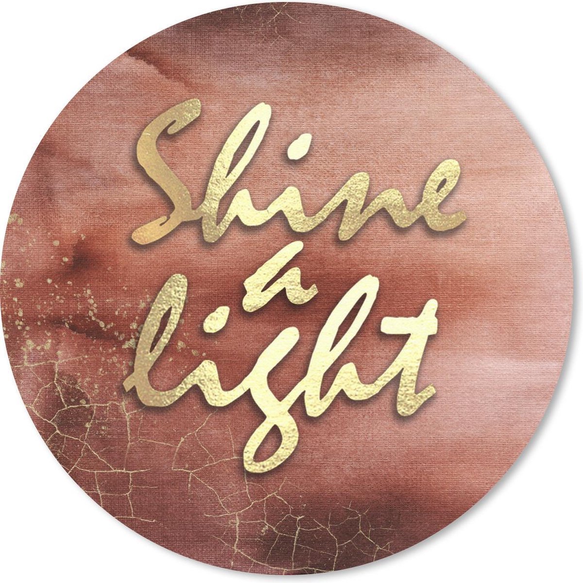 Muismat rond 20x20 cm - Mousepad Quotes - Licht - Goud - Bruin - Ronde muismatten