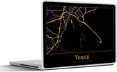 Laptop sticker - 15.6 inch - Kaart - Venetië - Goud - Zwart - 36x27,5cm - Laptopstickers - Laptop skin - Cover