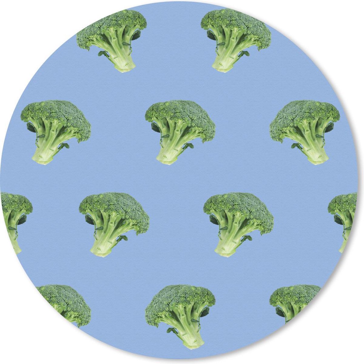 Muismat rond 20x20 cm - Mousepad Groente - Broccoli - Patronen - Ronde muismatten