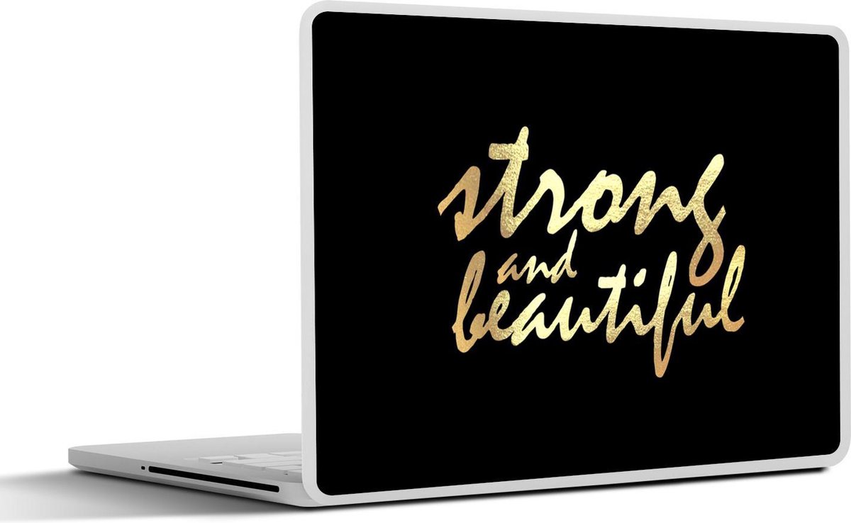 Laptop sticker - 10.1 inch - Quotes - Motivatie - Zwart - Goud - 25x18cm - Laptopstickers - Laptop skin - Cover