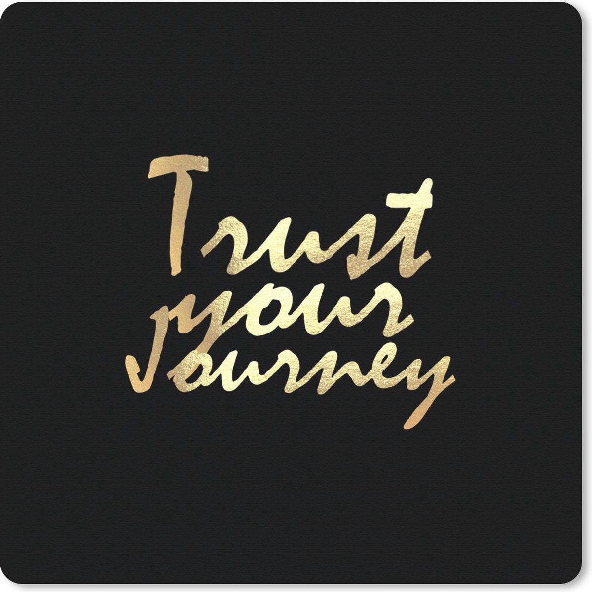 Muismat 30x30 cm - Mousepad Quotes - Reizen - Zwart - Goud - Muismatten